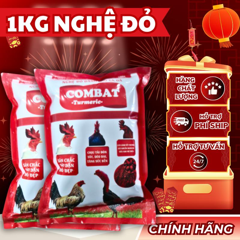   1kg  Nghệ đỏ dành cho gà đá COMBAT Turmeric gói 1kg hỗn hợp bột nghệ đỏ cao cấp dùng cho gà chọi chiến kê gà đòn gà nòi gà đá... 