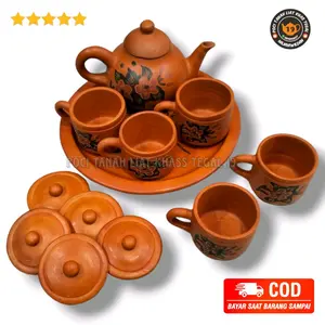 Poci Tanah Liat set cangkir 5 poci 1 set cangkir