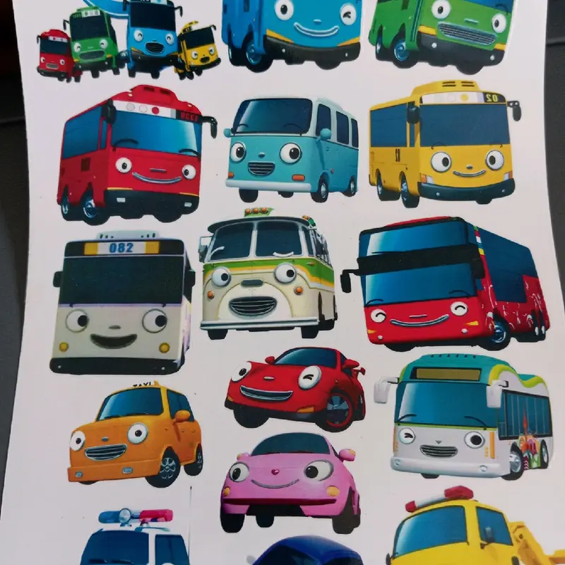 Sticker Dinding TAYO size 8 - 45 cm vinyl white waterproof 6