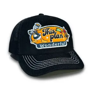 Diskon 50% Topi Jaring Corduroy Trucker hat Black Ducky Thisplan