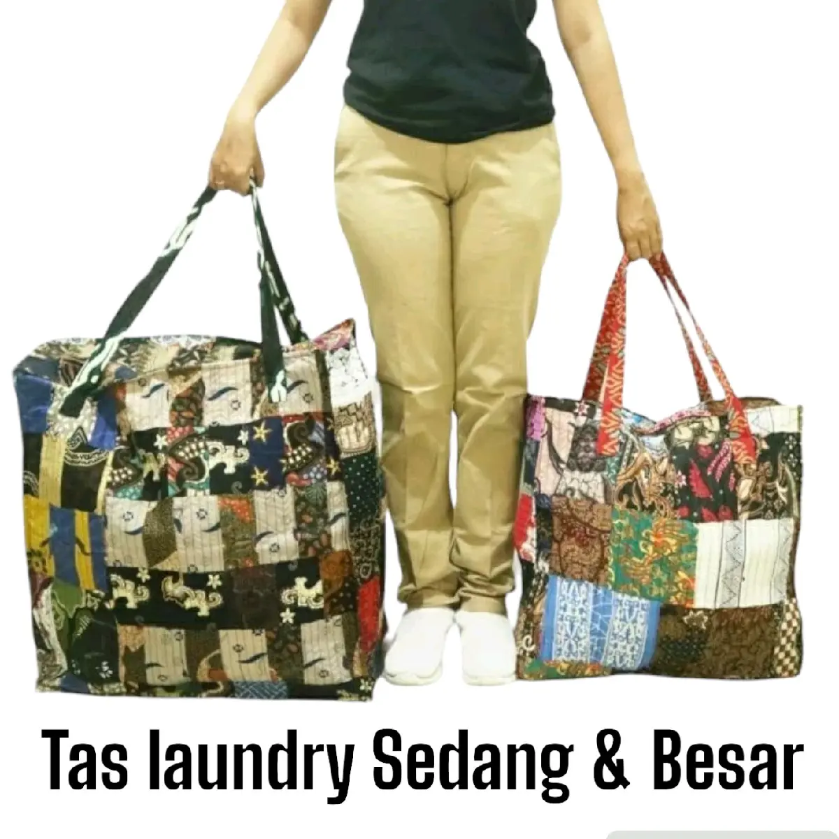 Tas Laundry Motif Batik Perca Ukuran Sedang Dan Besar Kain perca