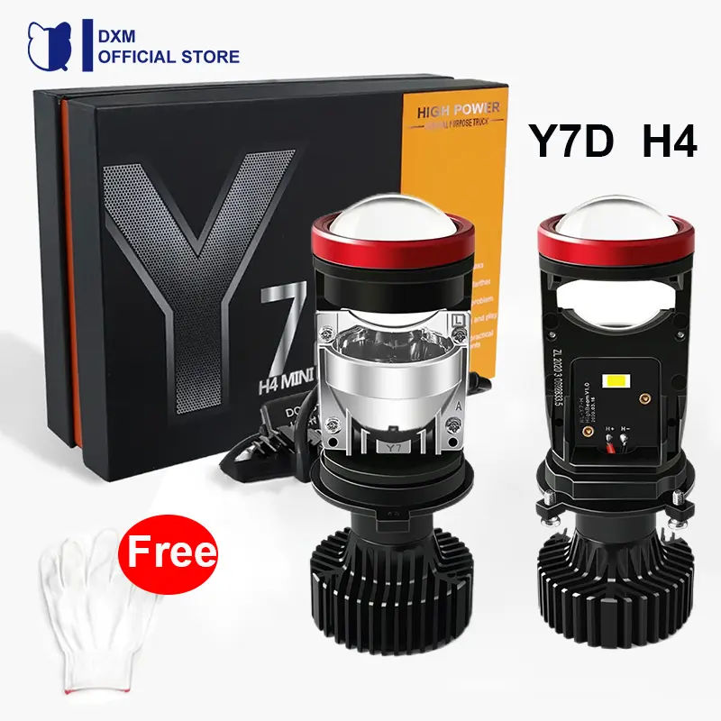 DXM Y7D Lampu Led Mobil Dan Motor H4 /Biled/ Mini PJECTOR PROJIE Y7D SUPER BRIGHT 45 Watt Car Reflektor