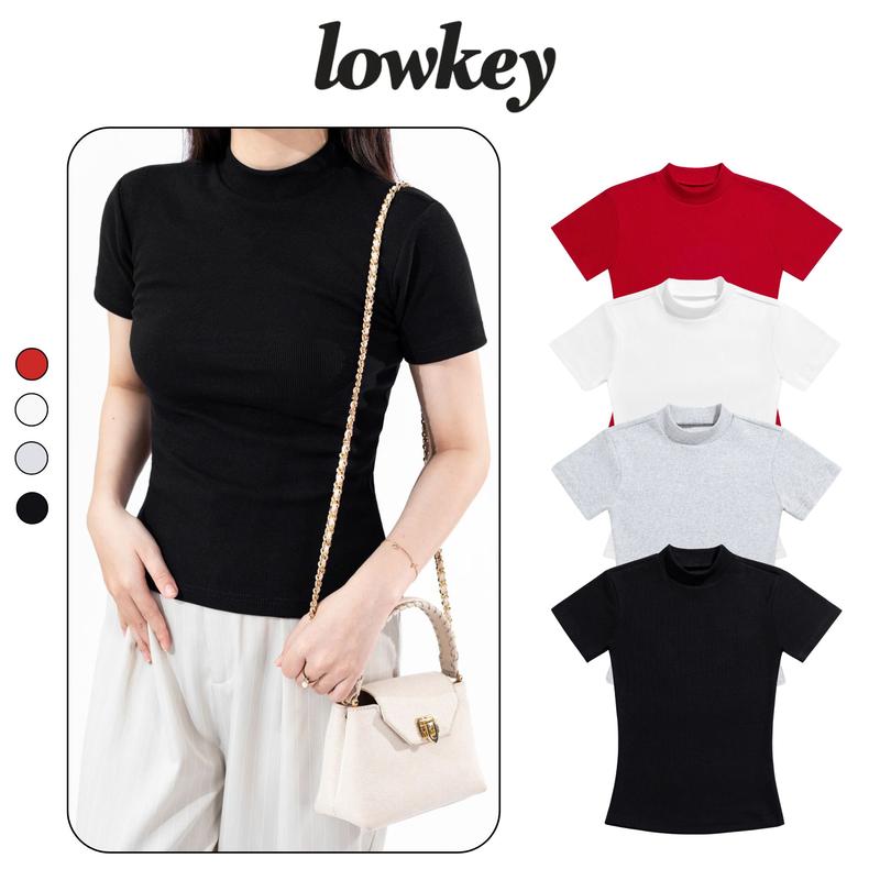 K5203 - ÁO THUN BASIC CỔ LỌ 3 PHÂN FORM ÔM BODY CHẤT VẢI THUN GÂN COTTON CO GIÃN MÁT