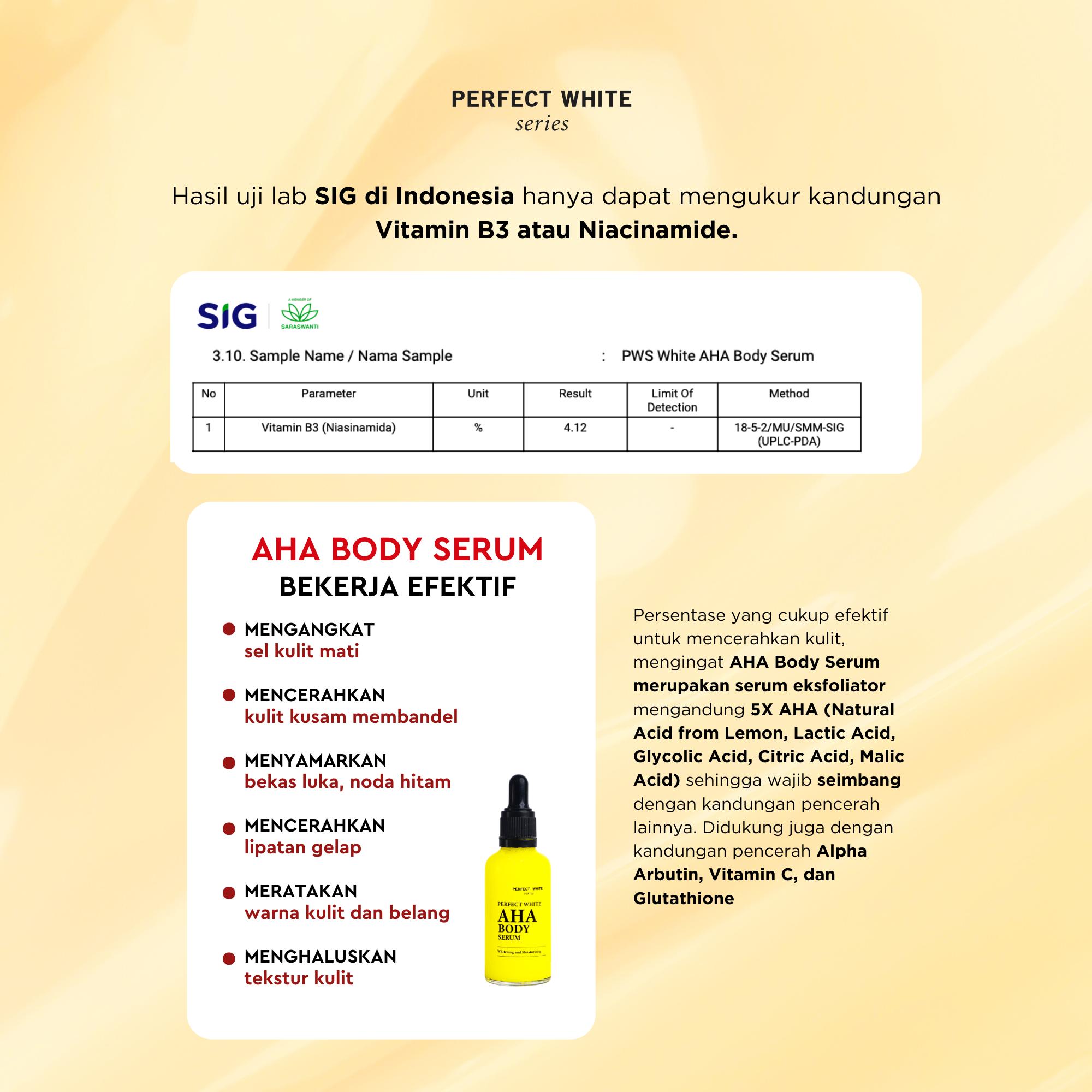 [50ml] PERFECT WHITE AHA Body Serum Whitening & Moisturizing | Hand Lotion Body Serum Pencerah Mencerahkan dan Pemutih Tubuh atasi Lipatan Hitam