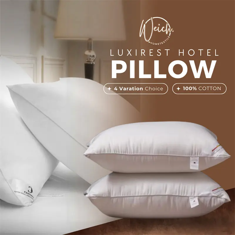 WEICH Hotel Cotton Pillow White Classic Cotton Pillow Core Anti-mite Soft Breathable Sleep Aid Cervica Certebrae Pillow