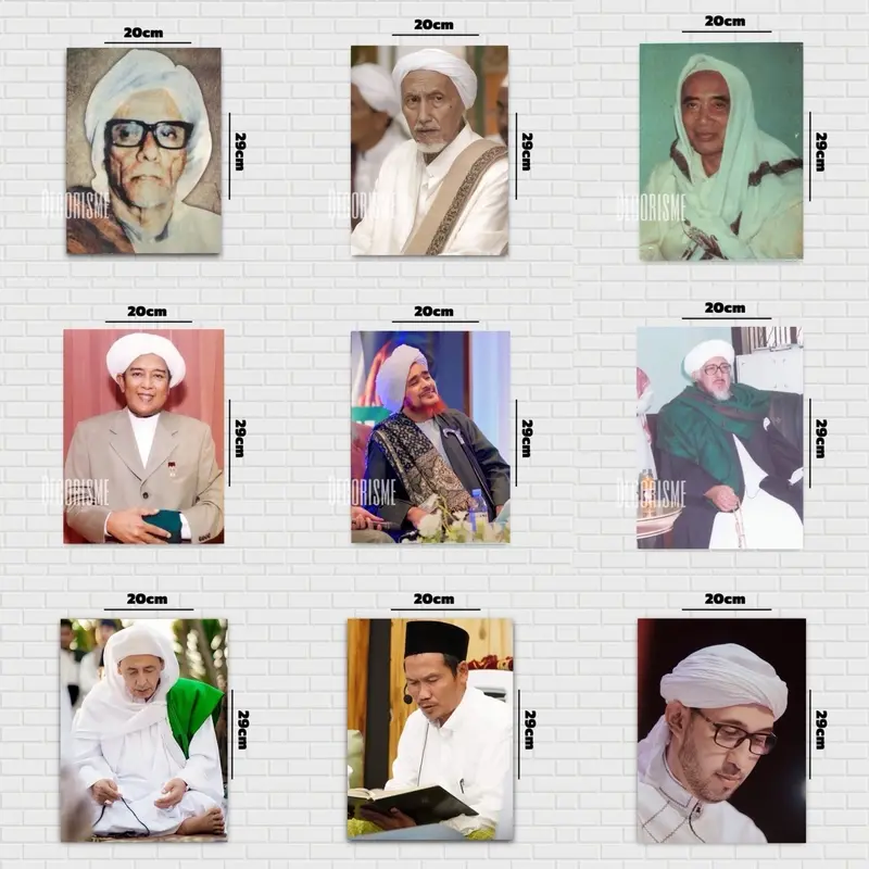 Walldecor ULAMA HABIB KIYAI hiasan dinding pajangan hadiah foto islami wali pemuka agama islam papan mdf tebal 8mm ukuran 20x29cm 0