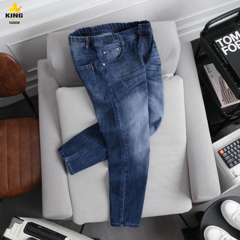 Quần Jean Nam Lưng Thun Co Giãn Slim Vừa | KINGFASHION - Chất Liệu Cotton Denim Mềm 97% & Spandex 3% - Dễ Mặc Tôn Dáng Phù Hợp Mọi Dịp - Size 29-38