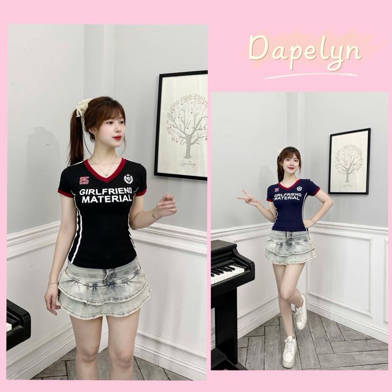  Áo Thun Cotton Jersey Thể Thao Tay Ngắn Cổ V Dáng Ôm Sexy - Bigsize - Voan Top Nữ Women 