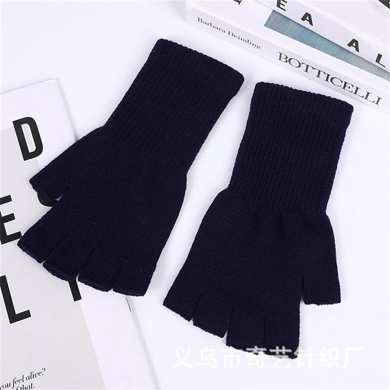 Product Introduction of Sports Gloves Knitted Extended Wrist Half Finger Gloves  [OUTU] 18
