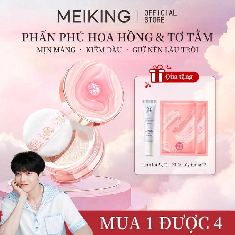Phấn phủ trang điểm MEIKING beauty care face powder, giúp giảm dầu thừa trên da,giúp da mềm mịn và khô thoáng 7g