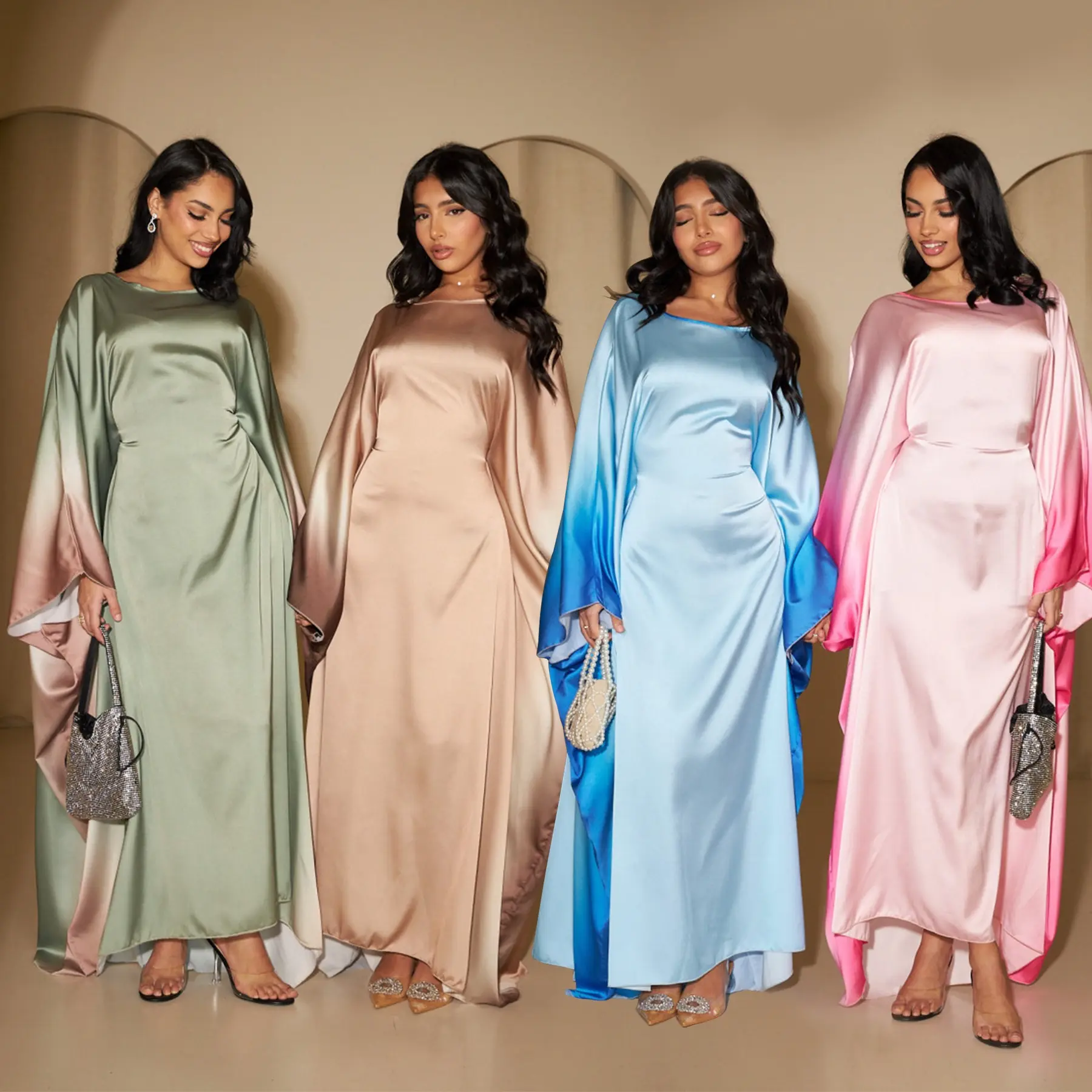 Shimmer Butterfly abaya ,Batwing shinny abaya, Butterfly caftan Plus size elegant dress