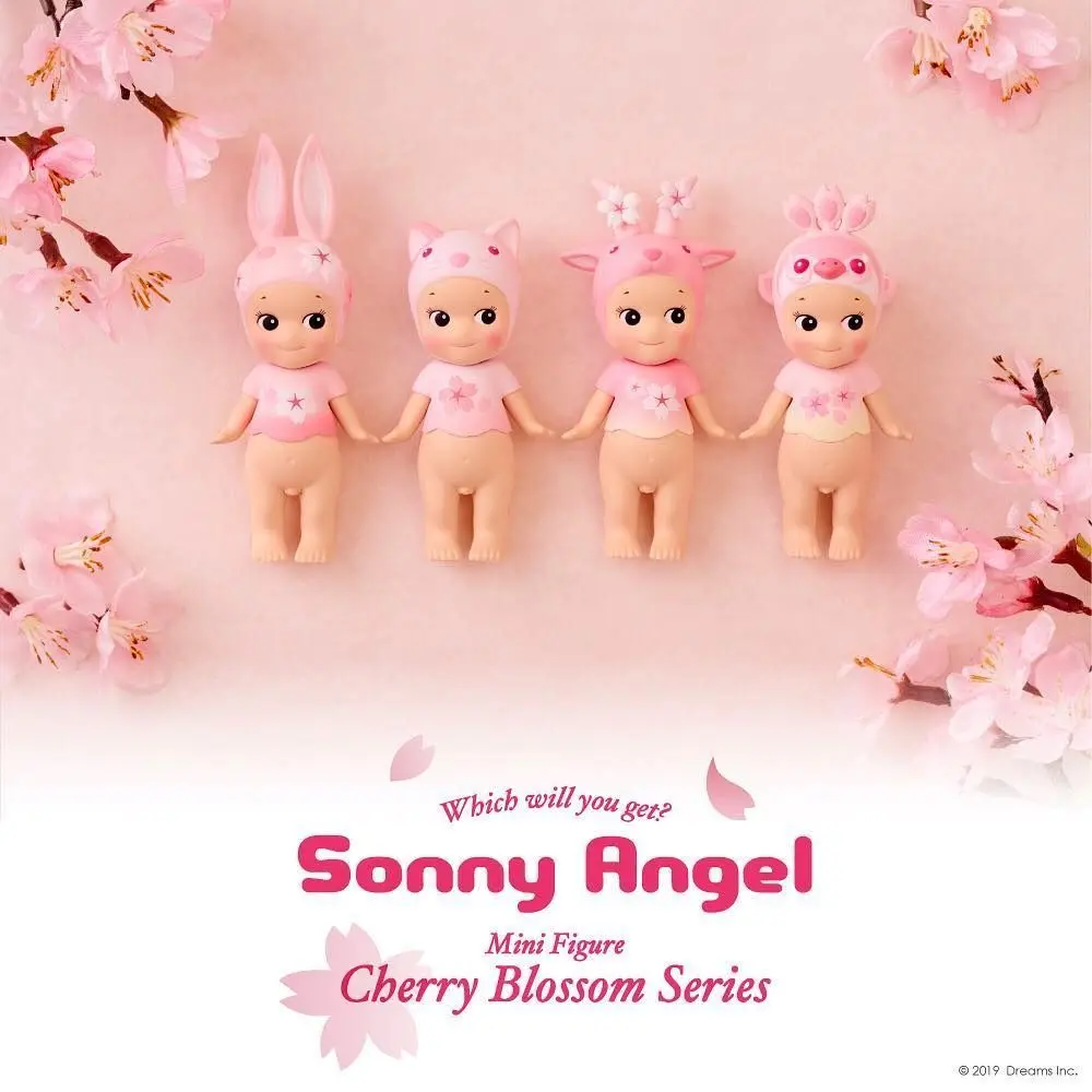 1pcs random Sonny Angel Cherry Blossom Series Mini figures Headgear Series Cute Mobile desktop decorations
