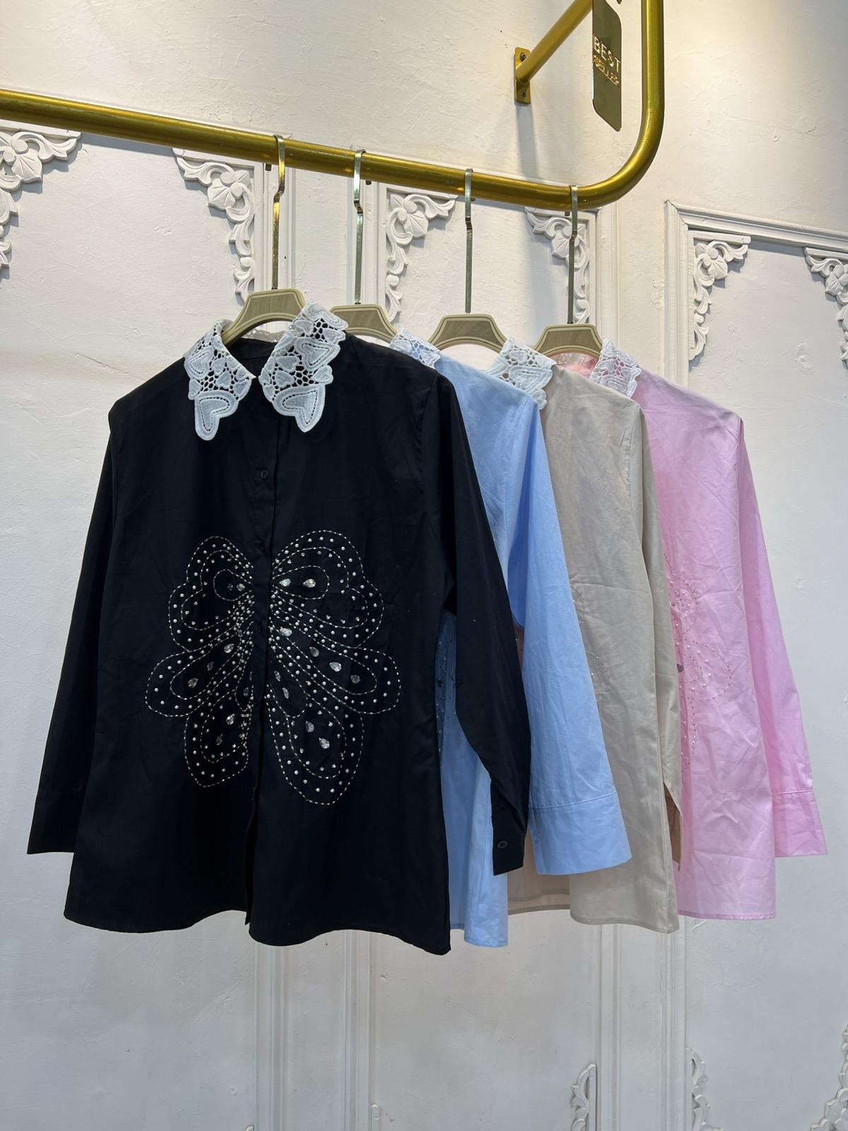 Kemeja mote2 krah renda bordir Kemeja mote2 krah renda bordir