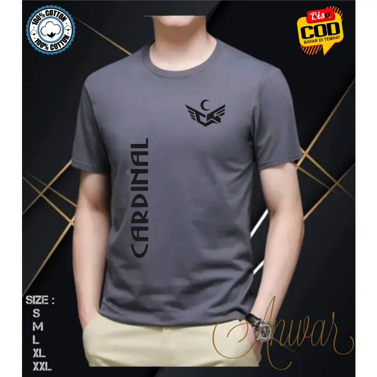 Get 1 PCS Promo COD Kaos Distro Lengan Pendek Cardinal Kiri Kanan Terbaru Pria Wanita Dewasa Logo Black Kaos Distro Atasan Terbaru Bahan Tebal Dan Jahitan Rapi Adem Dan Lembut Menyerap Keringat Lelaki Masa Kini