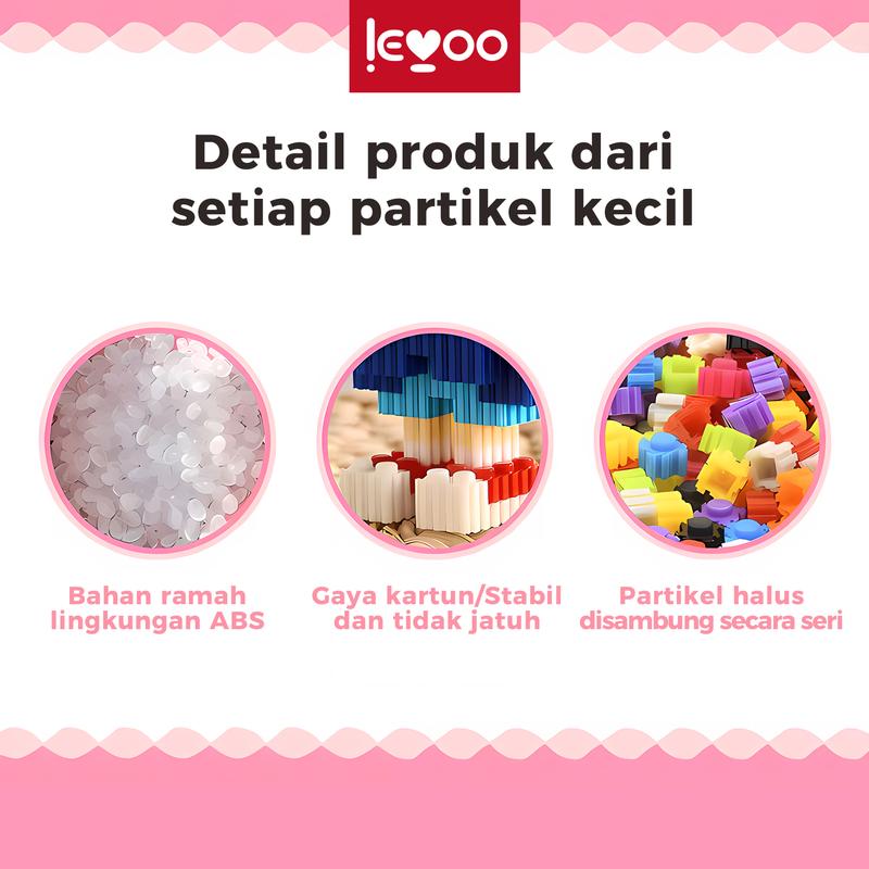 LOVE Mainan blok penyusun partikel plastik berbentuk beruang lucu ekstra besar Permainan Hadiah Gift Set Girls Boys bricks jumbo bricks jumbo Kado Toys nano blocks 6