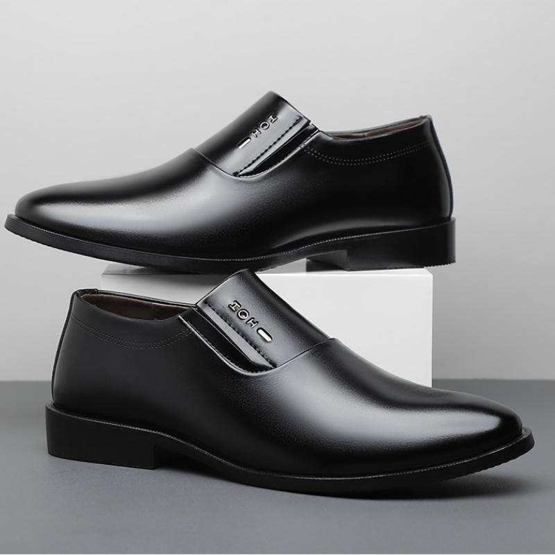Product Introduction of Size 38-44 Men's Business Dress Shoes Fashion Black Oxfords Low Heeled Wedding Formal Shoes and Loafers Leather 43