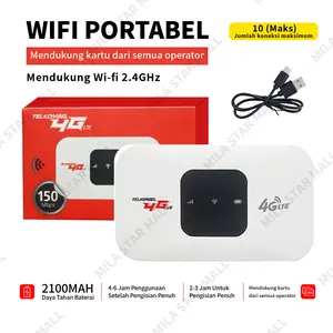 Pocket WIFI MODEM MIFI WIFI 4G Buka Kunci Semua OPERATOR 150Mbps Kecepatan internet USB WiFi Seluler Portabel untuk PC Laptop Ponsel Cangkang kemasan merah