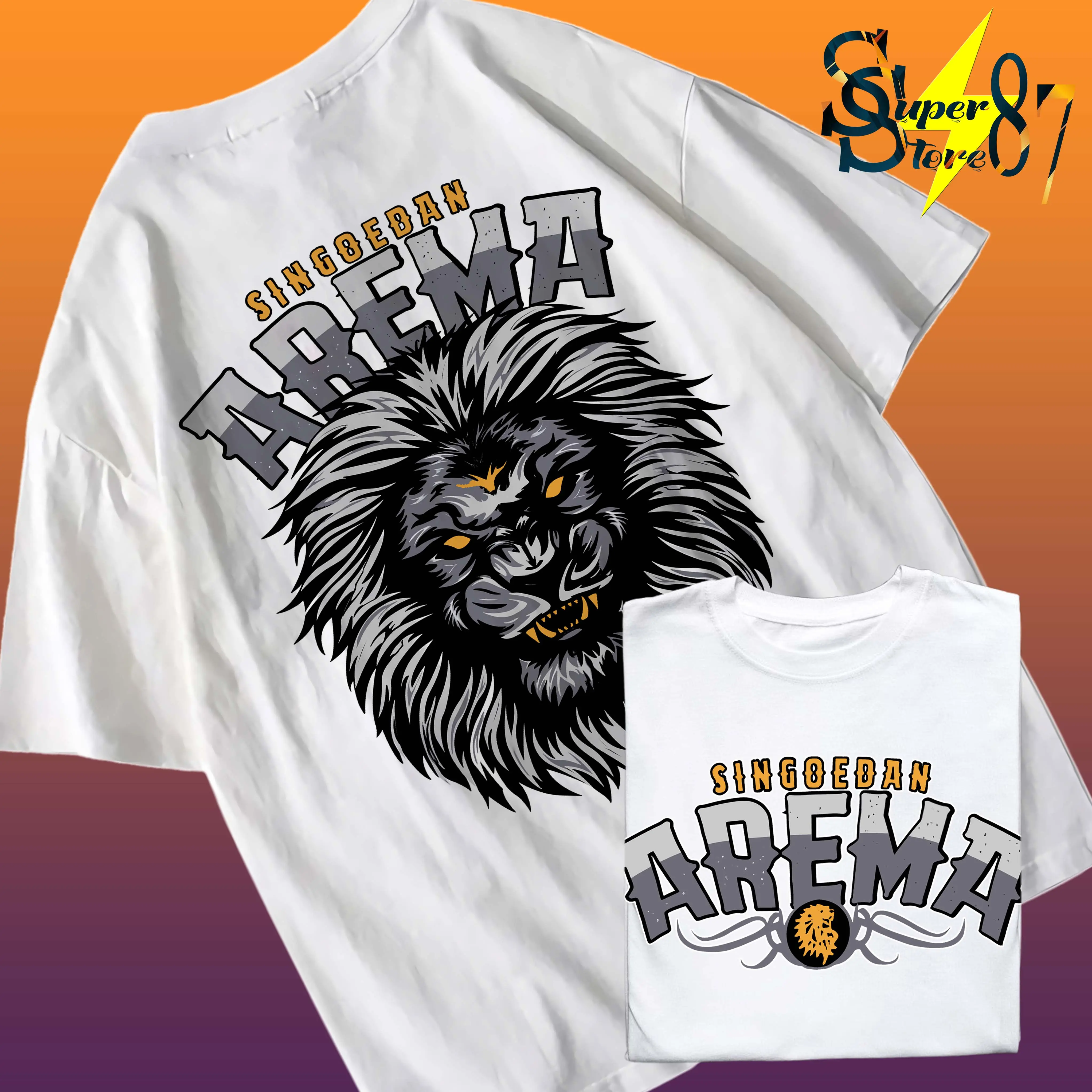 Kaos Distro Arema FC Aremania - Singo Edan Salam Satu Jiwa Baju Bola Supporter Arema Malang - Aremania | SS32 |