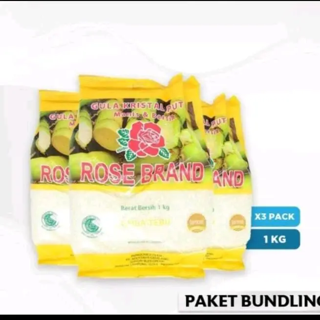 Gula pasir rose brand 1kg  (paket hemat berisi 3kg)