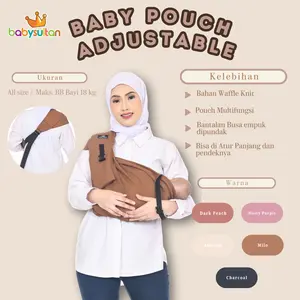 BABYSULTAN Gendongan Instant BABY POUCH ADJUSTABLE dengan Busa Empuk dan Pouch Multifungsi untuk Bayi Newborn Cewe Cowo sampai Balita