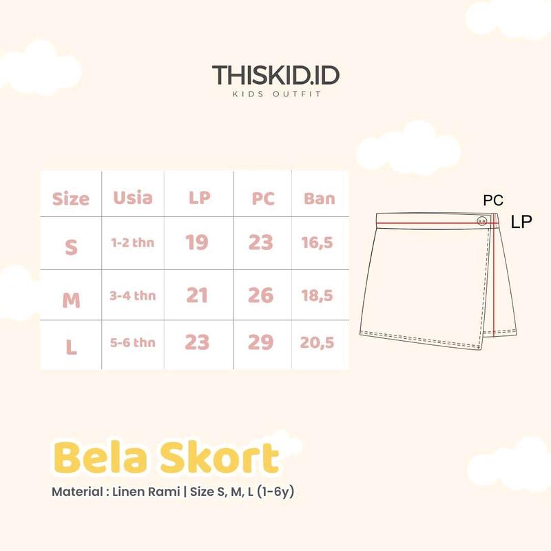 bella skort usia 3-4th / rok model celana anak 1