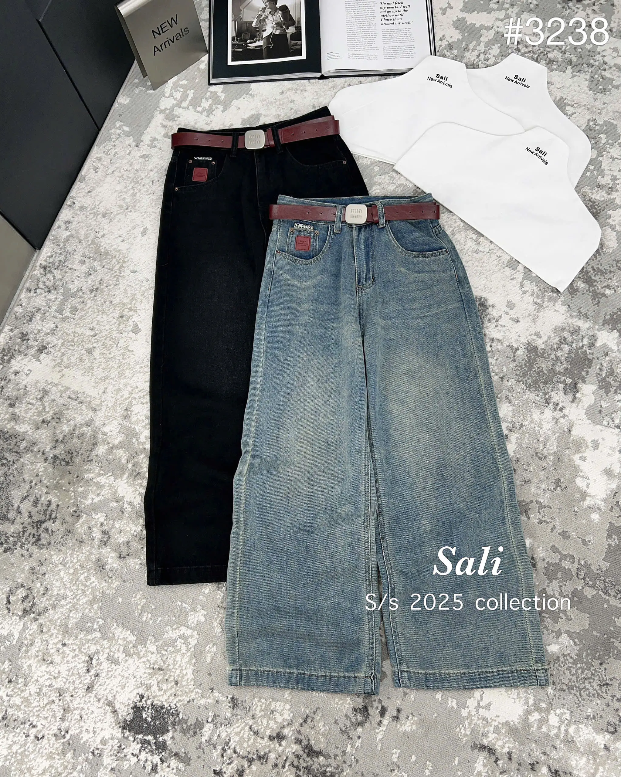 Quần jeans XUÔNG 2 màu size SML fom cho các bác Nấm (38-60kg)