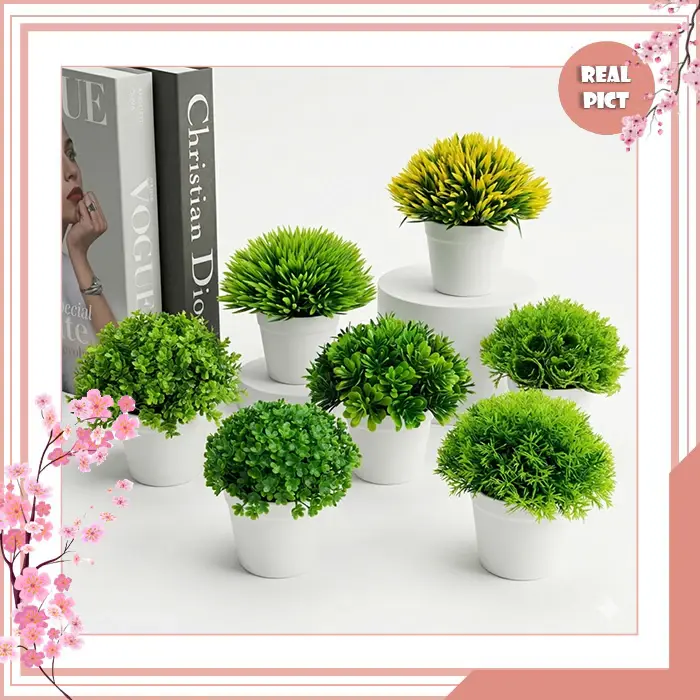 UNICO / COD / Pot Tanaman Hias Mini / Pot Bunga Bonsai Hias Plastik / Tanaman Hias Plastik Palsu Dekorasi Hiasan Artificial PBP137