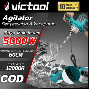 5000W Agitator Pencampur Mesin Pengaduk Cat 12000r/menit Paint Mixer Electric Mixer Mesin Bor Mixer Pengaduk Cat