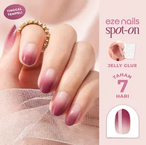 Eze Nails - Loyal in Ombre Plum Spot On Manicure (Kuku Palsu Tempel + Jelly Bond)