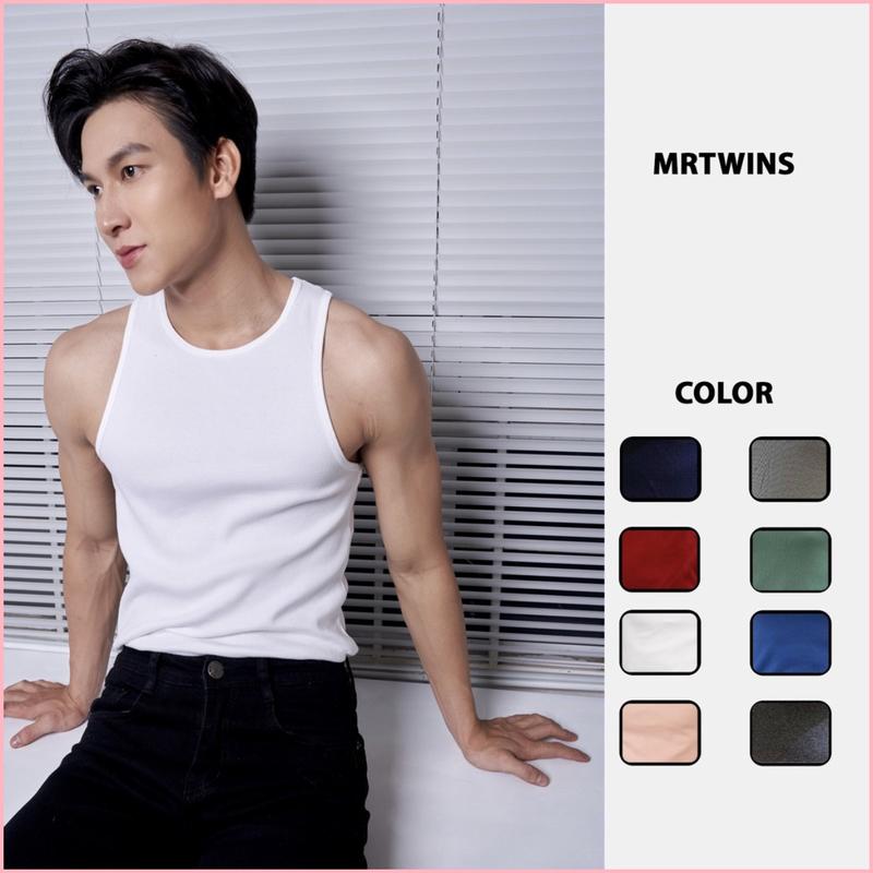 Áo Thun Ba Lỗ Tank Top Nam Cổ Tròn Nhiều Màu Vải Cotton Tăm Gân Đi Gym Thương Hi