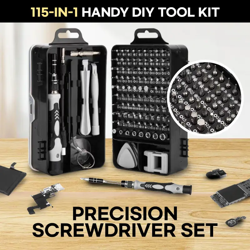 Precision Screwdriver Set 115 in 1 Handy DIY Tool Kit | Household Repair Tools