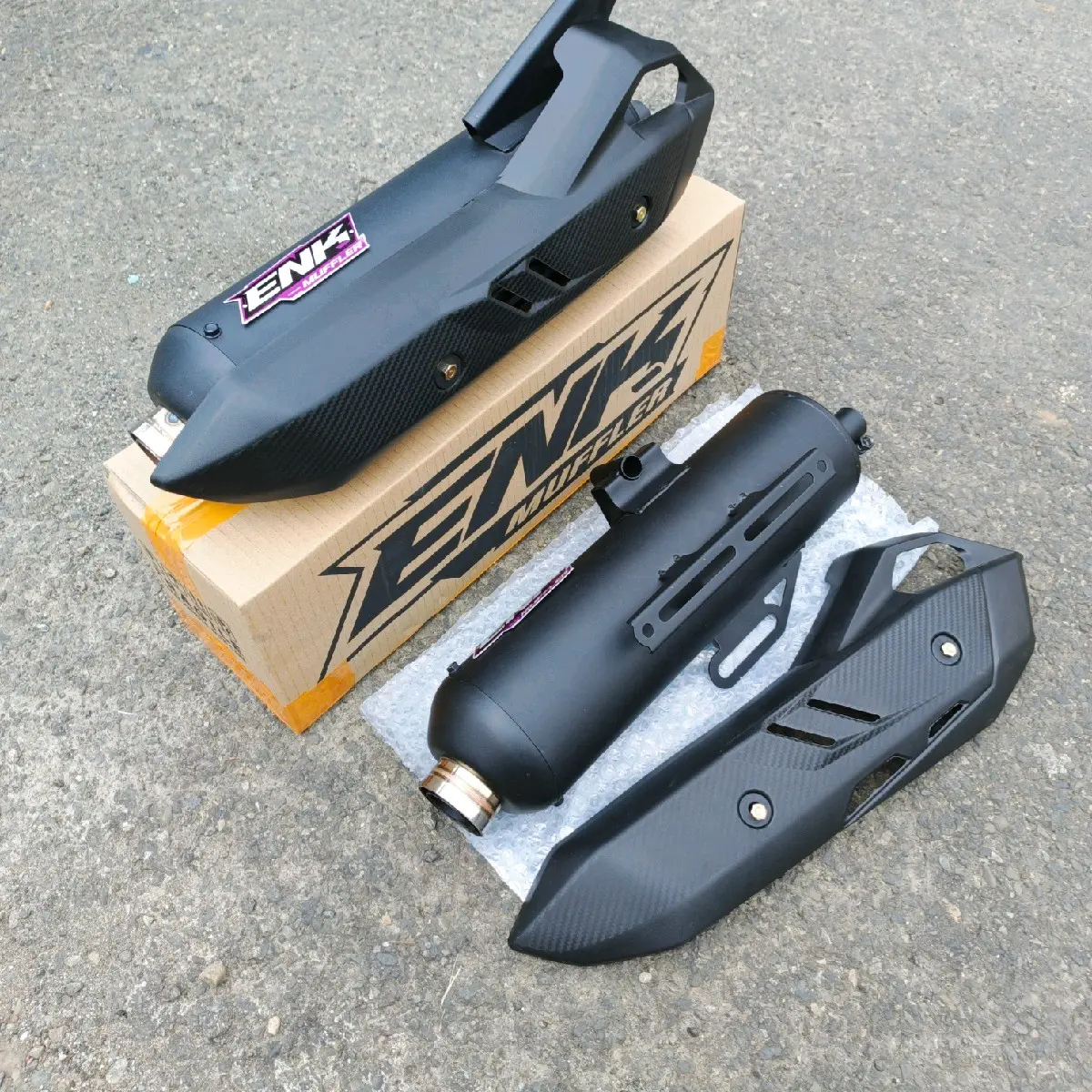 Knalpot Standar Racing Enk Muffler Pangkon 2 Moncong Shijiro Anti Mberr PNP untuk Motor Vario, PCX, Mio, Beat dan Lainnya - Motorcycle Tameng