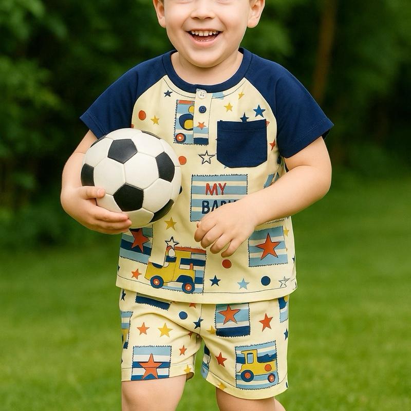 TOLEXINH [9KG-20kg] bộ tay ngắn quần đùi bé trai - vải tole loại 1 [FREESHIP]