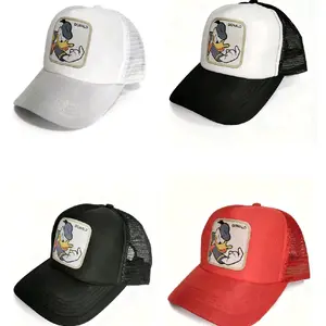Topi Donald Duck Trucker Hitam Putih Merah hitam putih untuk Pria Wanita Outdoor