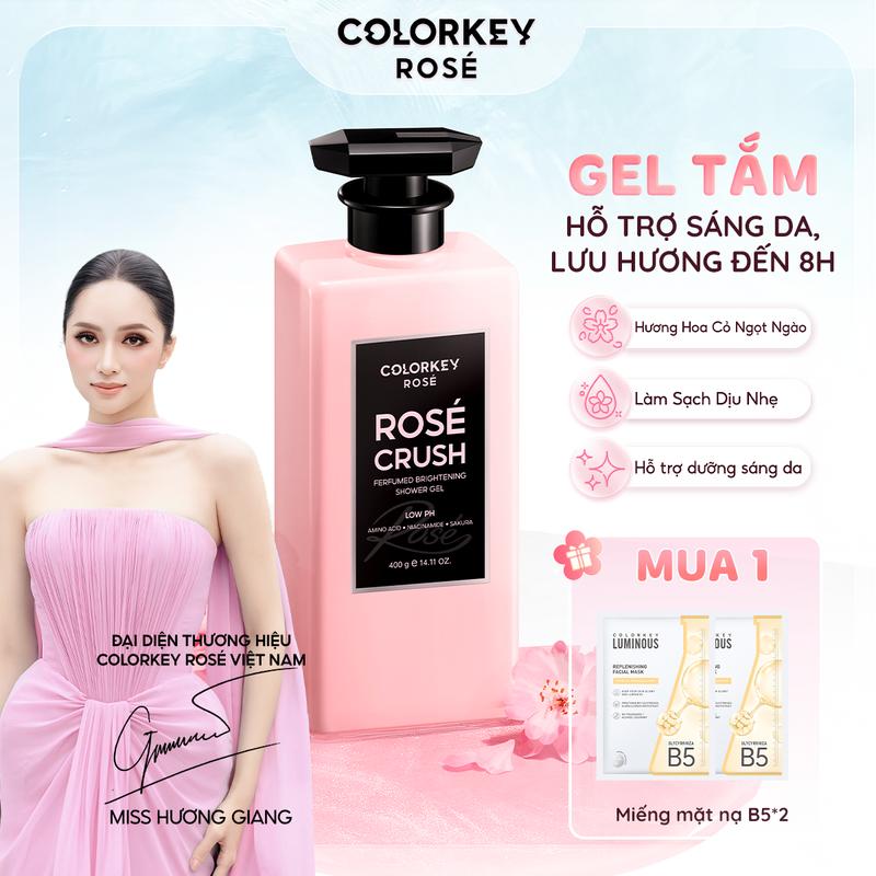   PHIÊN BẢN MỚI  Gel Tắm Hương Hoa Và Trái Cây COLORKEY ROSÉ CRUSH Hỗ Trợ Dưỡng Sáng Da Lưu Hương Lâu 400ml 
