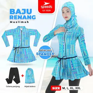 SPEEDS Baju Renang Muslim Wanita Hijab Remaja Perempuan M L XL XXL Swimwear Cewek Swim Suit 1029