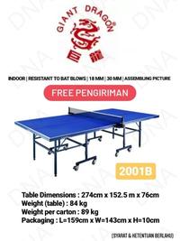 Gambar Table Tennis / Tenis Meja GIANT DRAGON 2001B Indoor - ORIGINAL dari DNA Sport & Music Kota Administrasi Jakarta Utara 5 Tokopedia