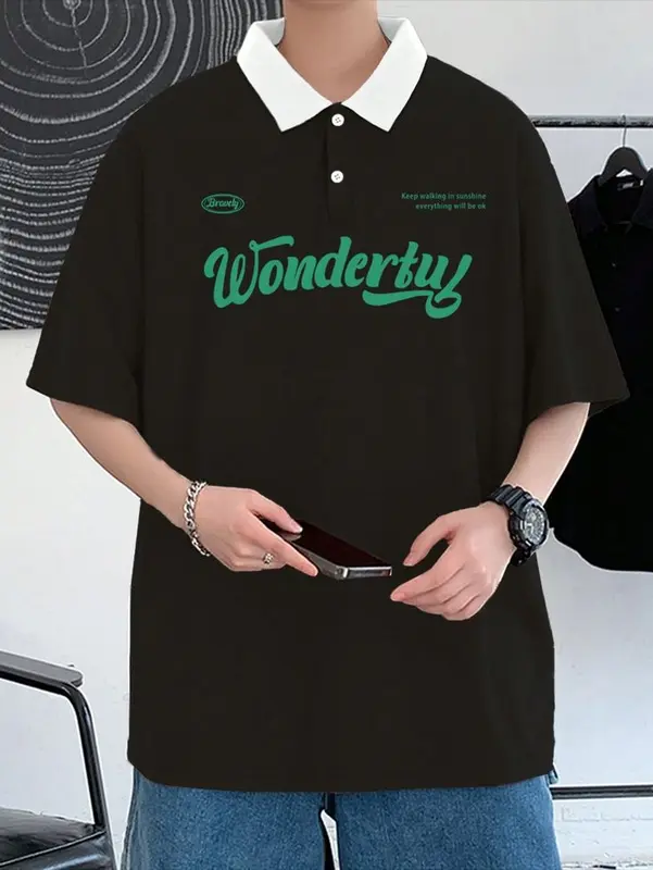 Kaos Kerah Oversize WONDERFUL S - XXXXXXL Kaos Polo Jumbo Korean Style 1