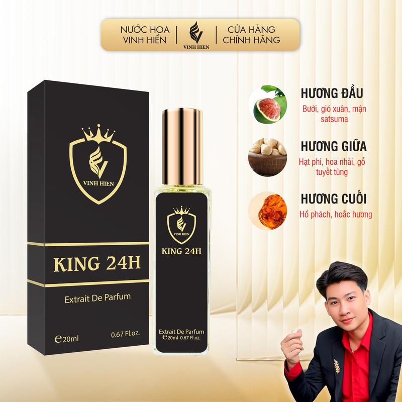 Nước Hoa Nam KING 24H 20ML ( Extrait De Parfum ) - VINH HIEN PERFUME - xịt thơm cosmetic