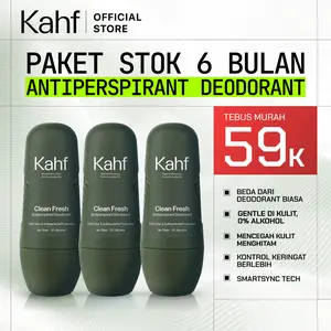 [KAHF BUNDLE 3IN1 PAKET DEODORANT] Triple Pack Kahf Deodorant Roll On Antiperspirant 45 ml - 3 pcs Deodoran Pria Freshness All Day, 0% Alcohol, Easy Application - Anti Iritasi, Bebas Bau, Tahan Keringat - Suitable for Daily Use