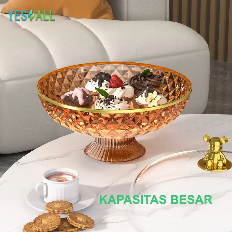 YESALL Keranjang Buah - Tudung Saji Nampan Mangkok Aesthetic Nampan Aesthetic Tudung Saji Estetik Tempat Buah Wadah Saji Piring Buah Rak Buah Kitchenware 4