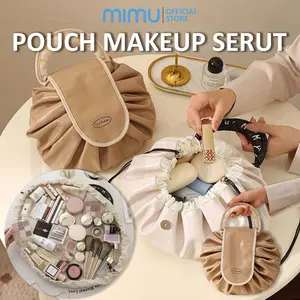 MIMU Pouch Makeup Serut Organizer Kosmetik Wanita | Tas Make Up Drawstring Travel Bag Lipat Anti Air