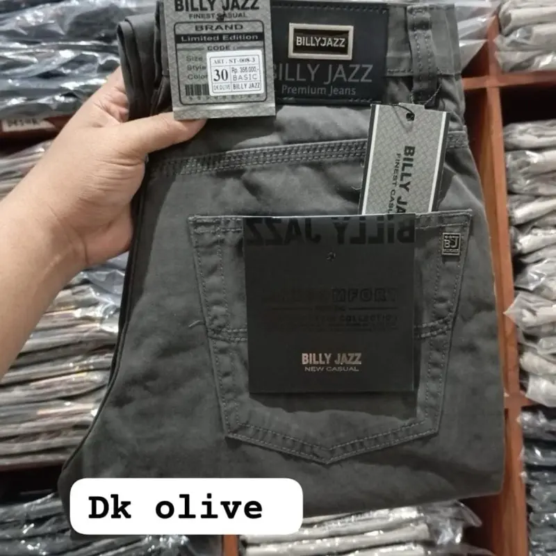 Celana Panjang Pria Formal Kerja Kantor Billyjazz non Stretch  Pola Polos Distro Cowok Dewasa Katun Slimfit Hitam Navy Chino Casual 4
