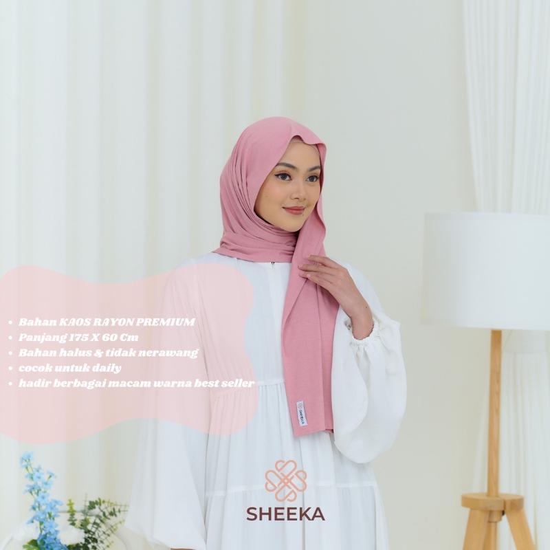SHEEKA - PASHMINA ALIYA KAOS RAYON PREMIUM AIRFLOW Muslim Jilbab Panjang 2