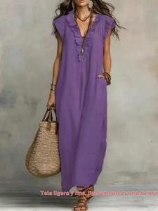 Nuevo vestido bohemio de largo hasta el suelo con mangas que se mueven al viento para primavera y verano, falda larga elegante, perfecto para uso casual