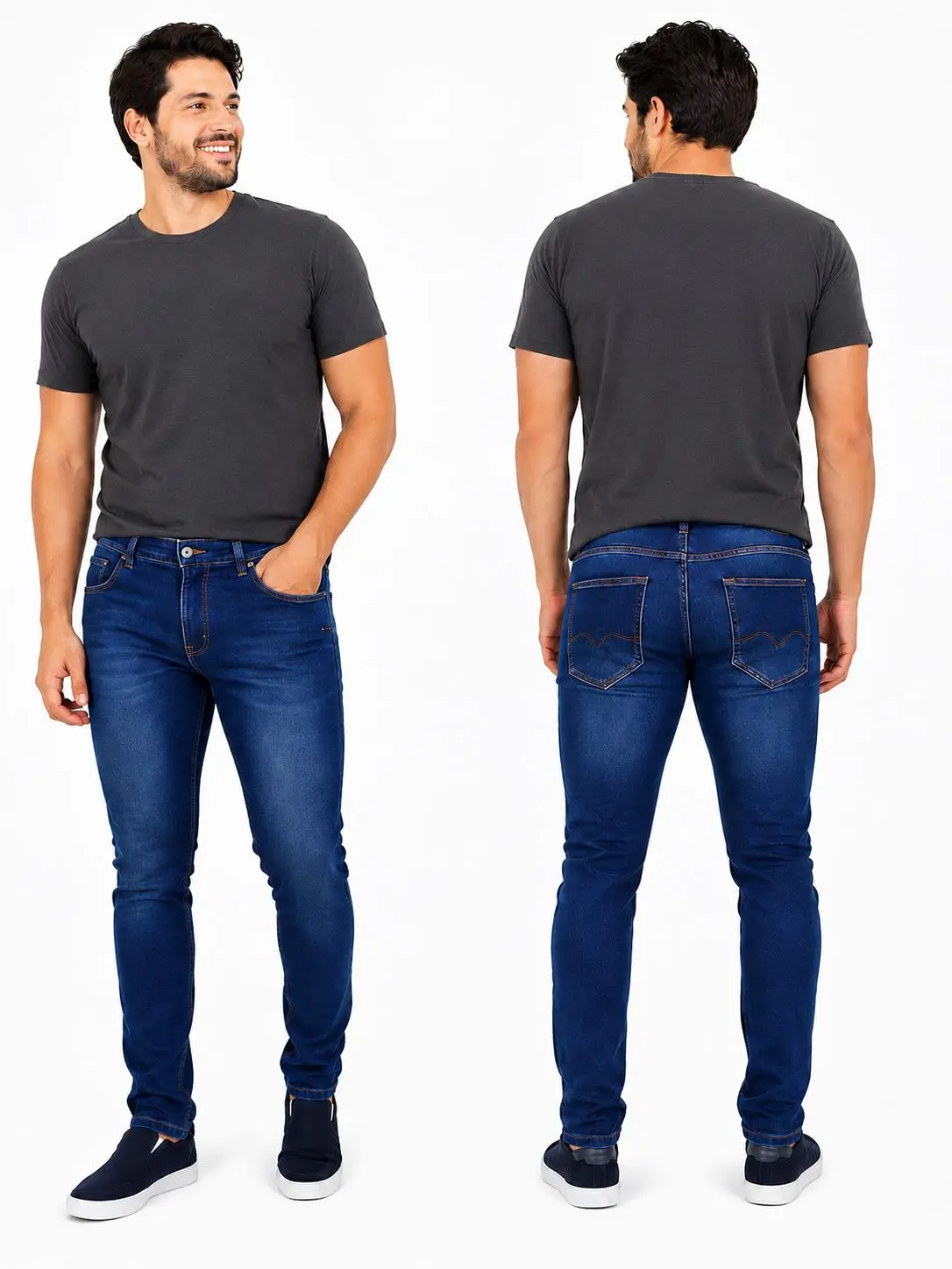 Kit 3/2/1 Calças Jeans Masculina Skinny Elastano Conforto Premium Do 36 Ao 48 Exclusivo - 5
