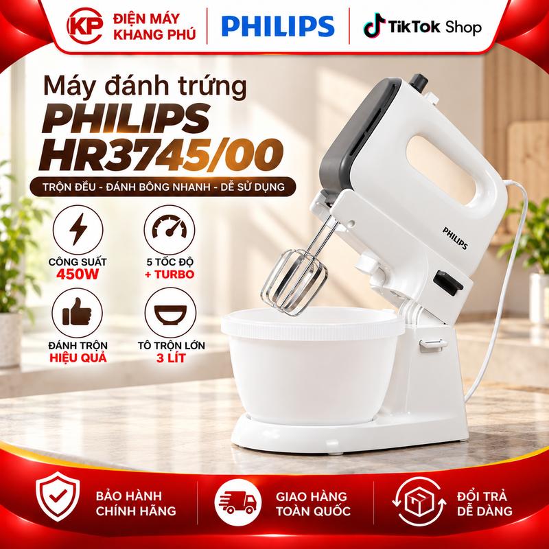 Máy Đánh Trứng Philips HR3745/00 thế hệ mới |450W| nhanh hơn tới 25%