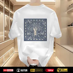 Kaos lengan pendek katun putih kelas atas musim panas musim panas pasang baru gangster gangster tampan longgar atasan