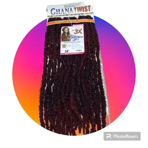 Rambut sulam Kerli warna hitam maroon Sintetis
