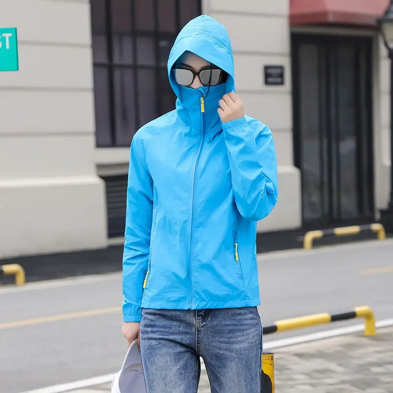 Quần Áo Chống Nắng Lụa Lạnh Mùa Hè Cho Nam Và Nữ, Tấm Chắn Gió, Áo Gió Thoáng Khí, Quần Áo Chống Nắng, Bộ Đồ Câu Cá Chống Tia Uv Cho Cặp Đôi Học Sinh， Fish